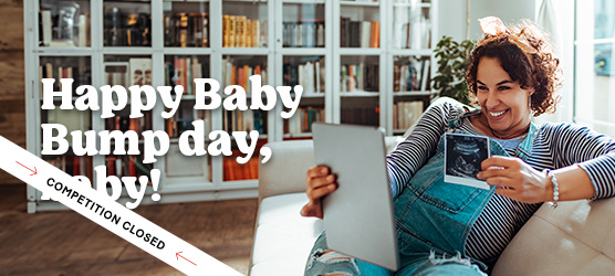 Excited mom-to-be sharing a ultrasound photo in a video chat