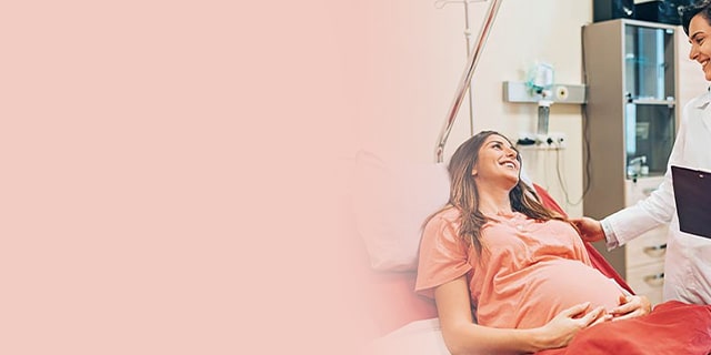 Pregnant woman receiving care in hospital