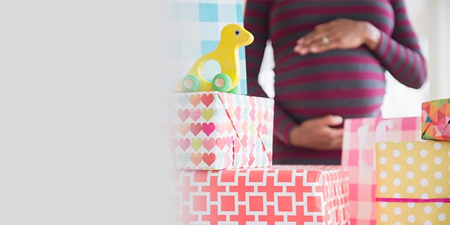 Pregnant woman at a baby shower