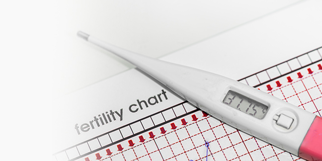 Fertility chart and thermometer