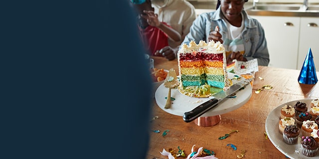 Kids rainbow birthday cake