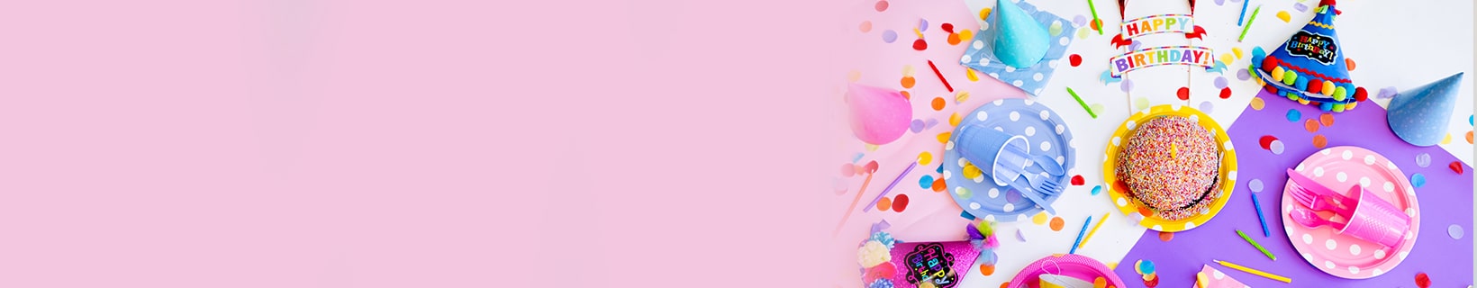 Brightly coloured items for kids party activities